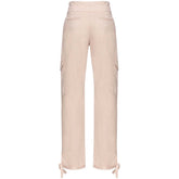 Pink Cotton Women Trouser With Cargo Pockets